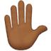 ✋🏾 raised hand: medium-dark skin tone display on Apple